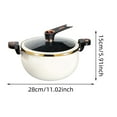 thumbnail image 3 of 8L Mini Pressure Cooker Fast Heating Pot with Lock Handles Non-Stick Micro Pressure Cooker with See-Through Lid for Stews Soups and Grain Cooking, 3 of 9