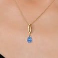thumbnail image 3 of Gem Stone King 10K Yellow Gold Fancy Blue Zirconia Pendant Necklace for Women | 0.81 Cttw | Gemstone Birthstone | Pear Shape 8X5MM | With 18 inch Chain, 3 of 6