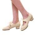 thumbnail image 3 of Kcodviy Women Ladies Dancing Prom Middle Wedges Rope Sandal Ballroom Latin Ballet Dance Lace Up Low Heel Singles Shoes, 3 of 6