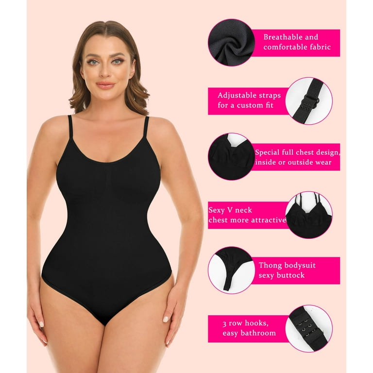 MANIFIQUE Shapewear Tummy Control Bodysuits Women Clothing Seamless Body  Shaper V Neck Jumpsuits Top