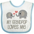thumbnail image 3 of Inktastic My Grandpop Loves Me Elephant Boys or Girls Baby Bib, 3 of 4