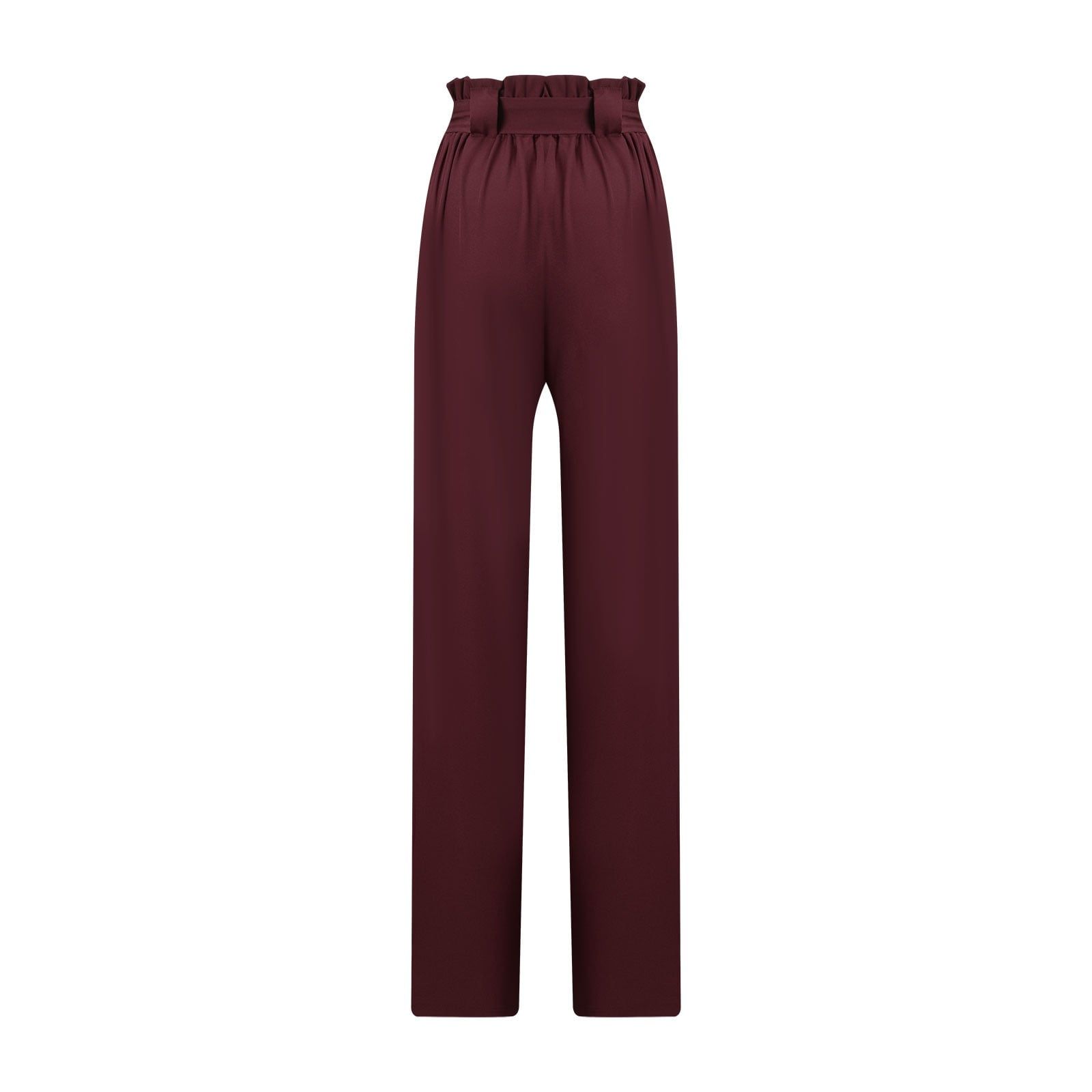 LoyisViDion Woman Pants Clearance Women'S High Waist Pants Tie Up All Match Casual Corset Women'S Trousers Pants Wine 10(XL)