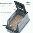 thumbnail image 3 of Stainless Steel Cat Litter Box with Lid, XL Extra Large Enclosed Metal Litter Box for Big Cats, High Sides Anti-Leak & Non-Stick, Includes Litter Scoop, 3 of 5