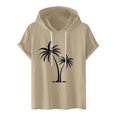 thumbnail image 4 of Camiseta Deportiva de Manga Corta de la Blusa de los Hombres Casual de la Moda Sólida con Capucha, Top Casual para Al Aire Libre, 4 of 7