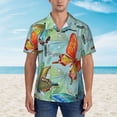 thumbnail image 2 of Pofeuu Retro Seamless Flying Butterflies Print Hawaiian Shirt for Men Sleeves Casual Button Down Summer Beach Dress Shirts T-Shirts,X-Large, 2 of 7