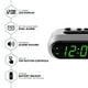 thumbnail image 2 of Reloj despertador digital dual SHARP, plateado con pantalla LED verde, alarma ascendente, 2 of 6