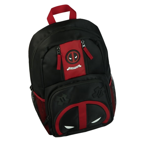 Marvel Comics Deadpool 16" Backpack Character Logo Book Bag Adjustable Straps