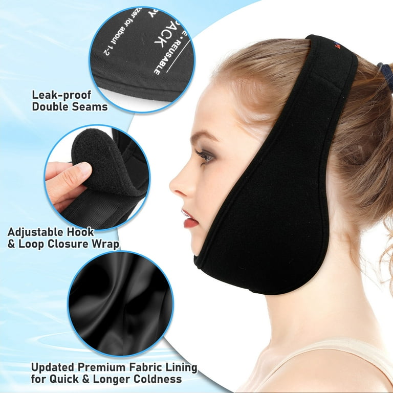 LotFancy Wisdom Teeth Ice Pack Head Wrap, with 4 Reusable Hot Cold