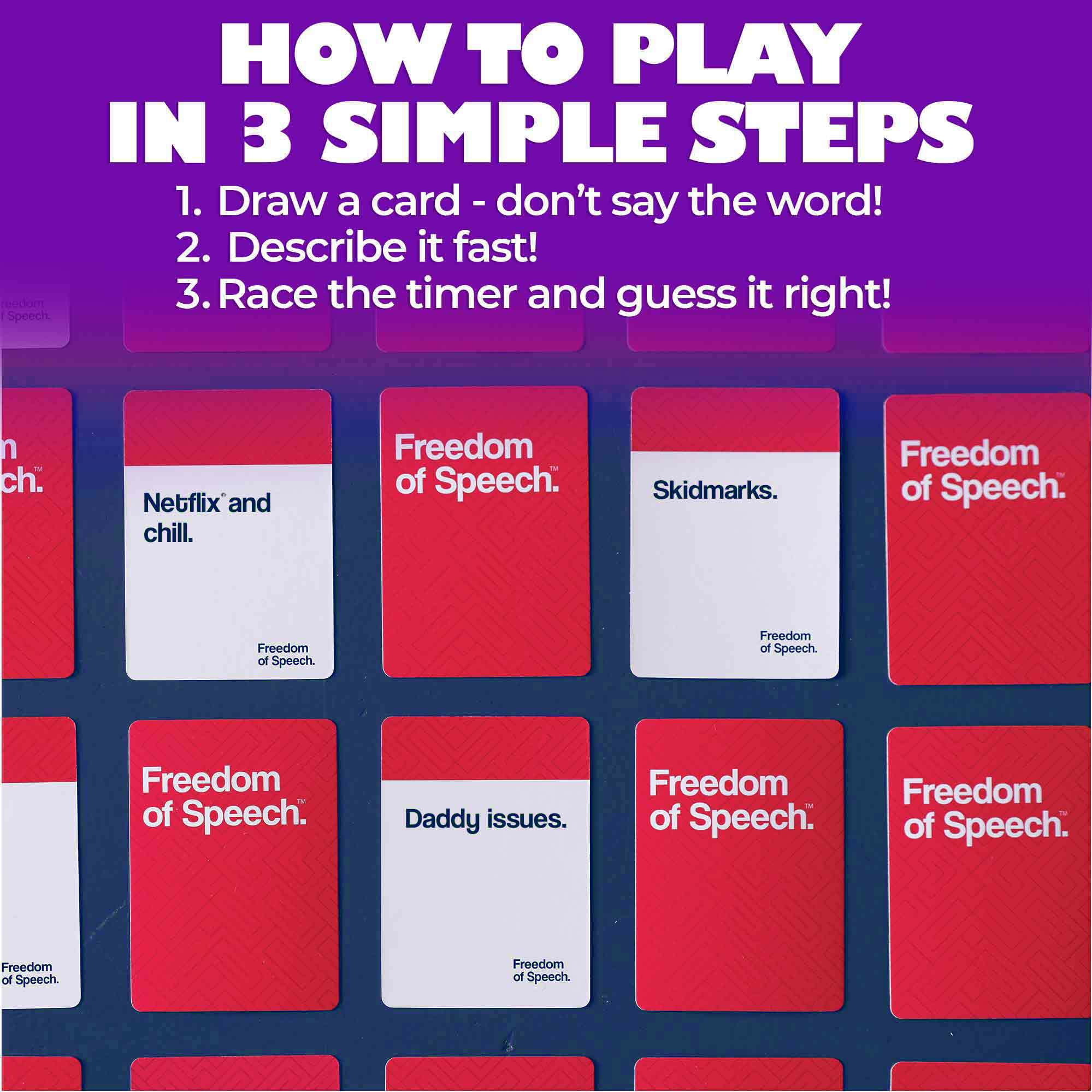Quokka Freedom of Speech Card Board Game – Fast-Paced Guess the Word Challenge – Funny Card Game for Friends and Family