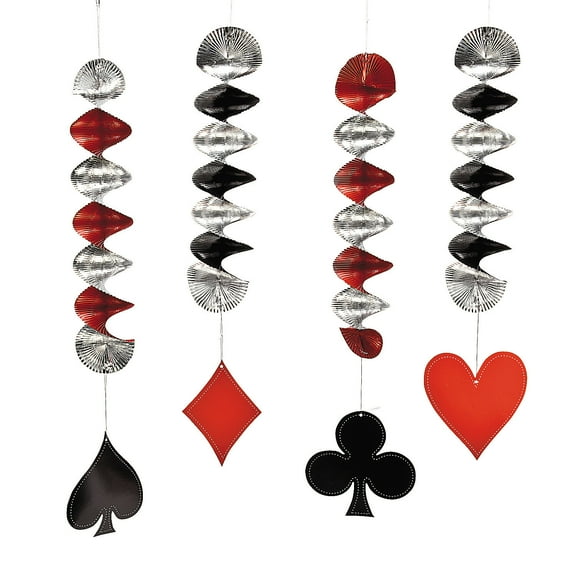 Casino Dangling Spirals (Dz) - Party Decor - 12 Pieces