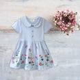 thumbnail image 2 of Girls' Dresses A-Line Baby Floral Print Short Sleeve Denim Out Fit & Flare Adorable Daily Colorful Lightweight Delicate Sky Blue Sundress, 2 of 7