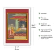 thumbnail image 2 of India - A Prince with his Beloved - Vintage Indian Miniature Painting c.1800s - Fine Art Rolled Canvas Print 27in x 40in, 2 of 4