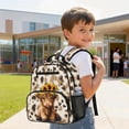 thumbnail image 4 of HUIACONG 13.5 Inch Cow Print Highland Cow Kids School Backpack Water Resistant Large Capacity Lightweight Bookbag with Adjustable Padded Breathable Straps Multi Pockets for Boys Girls Daily Use, 4 of 7