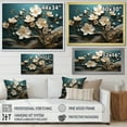 thumbnail image 5 of Designart "Spring Elegance White and Gold Flower Beauty II" Oversized Floral Framed Wall Art - Traditional White Flowers Living Room Framed Canvas Art, 5 of 7