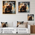 thumbnail image 4 of Designart "Motorcycle Thrill Ride" Motorcycle Floater Framed Wall Art Living Room, 4 of 5