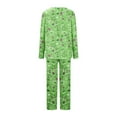 thumbnail image 6 of VBTAPA Pajama Set for Women 2 Piece Lounge Sets Floral Print Long Sleeve V Neck Tops and Pants Pjs Set Soft Comfy Sleepwear Home Wear Green L, 6 of 7