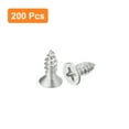 thumbnail image 3 of Uxcell #8x1/2" Wood Screws, 200 Pack Flat Head Phillips Self Tapping Screws 304 Stainless Steel Metal Screws, 3 of 5