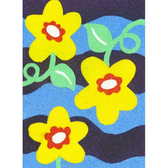 Sandtastik Sand Art Boards - Flowers in Bloom, 5" x 7" (Pack of 25) | DIY Adhesive Sand Painting Picture Crafting Card - Just Peel & Add Sand!