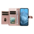 thumbnail image 4 of TECH CIRCLE Crossbody Wallet Case for Google Pixel 6A, Elegant PU Leather Zip Pocket Foldable Stand Cover with Lanyard & Shoulder Strap, Card Holder, Shock-Absorbent TPU Bumper, Rose Gold, 4 of 12