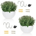 thumbnail image 4 of 1Pack Imitation Rattan Wall Hanging Planter,Semicircle Plastic Plant Baskets Container Flower Pot with Drainage and Hooks for Balcony Fence Wall Indoor Outdoor Home Office Decoration Gift, 4 of 6