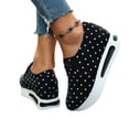 thumbnail image 4 of Polka Dot Black White Simple Pattern Unisex Adult Canvas Shoes Low-Top Slip on Shoes Casual Comfortable Flats Shoes, 4 of 6