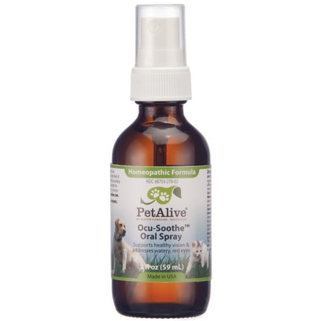 Pet Vision Eye Drops - PetAlive Ocu-Soothe - Natural Homeopathic Formula for Healthy Vision and Balanced Eye Pressure in Dogs and Cats - Taken Internally to Maintain Healthy Eyes in Pets - 59 mL