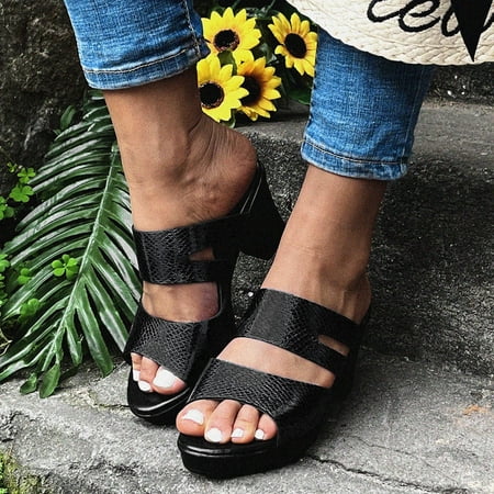

MIARHB Women Shoes Fashion Wedge Sandal Middle Heel Flip-Flop Sandals Summer Beach Sandals New women s shoes
