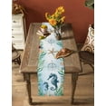 thumbnail image 5 of Coastal Seahorse Table Runner 108 Inches, Blue Green Ocean Starfish Coral Nautical Bed Runner Dresser Scarves Tabletop for Indoor Outdoor Parties/Ceremony/Banquet, 13"x 108", 5 of 8