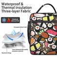 thumbnail image 4 of Japanese Sushi Food Insulated Lunch Tote – Cute Sushi Roll Pattern with Foodie Design, Waterproof Bento Cooler Bag for Sushi Lovers, Picnic, School, or Office, 4 of 5