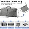 thumbnail image 3 of GYNKY Travel Duffle Bag 24" Foldable Weekender Bags Men Women, 66L Carry on Waterproof Overnight Bag Gym Bag with Shoes Compartment Trolley Sleeve, Large Packable Tote Duffel Bag for Sports Plane, 3 of 11