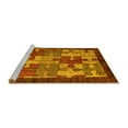 thumbnail image 2 of Ahgly Company Machine Washable Indoor Round Abstract Yellow Modern Area Rugs, 3' Round, 2 of 4