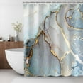 thumbnail image 6 of Marble Shower Curtain, Abstract Shower Curtains, Blue Ombre Shower Curtains Set with 12 Hooks, Decor Waterproof Bathroom Curtain, 72x72, 6 of 6