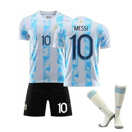 Kids Boys Messi Football Kits Soccer Jersey Training T-shirt Suit 21/22