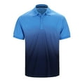 thumbnail image 4 of JLFKNG Summer Mens Cool T Shirt Fashion Gradient Color Polo Shirts Lapel Short Sleeve Casual Slim Fit Sports Shirt Tops Lounge Summer Tops, 4 of 7