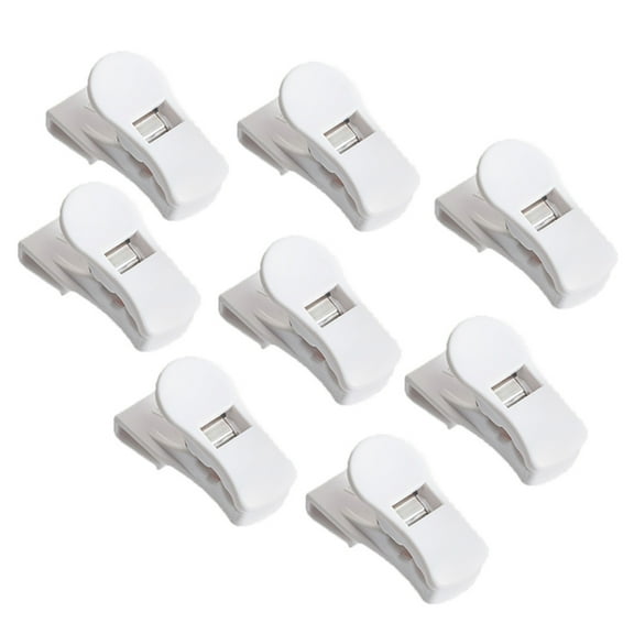 8 Pcs Chip Bag Clips Refrigerator Folder Simple Fridge White Hanging for Chips Kitchen