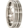 thumbnail image 6 of Titanium Edward Mirell Brush&Polished Textured Lines 7mm Band (Size 7) Made In United States emr147-7, 6 of 6