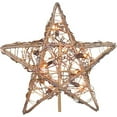 thumbnail image 2 of Kurt Adler Indoor Rattan Gold Star Tree Topper, 10 Pre-Lit Lights, 2 of 2