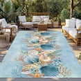 thumbnail image 2 of Beach Coastal Blue Outdoor Rug 4x6 Ft - Reversible Patio Rug Outdoor Camping Rugs, Nautical Shell Starfish Coral Summer Indoor Outdoor Area Rugs, Non-Slip Outdoor Carpet Runner for Deck/Porch, 2 of 8