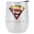 thumbnail image 1 of Supergirl Official Logo Classic 12 OZ Stemless Wine Tumbler, Stainless Steel Travel Cup|Lake Tumbler|Insulated with Leak Resistant Slide-Lock Lid, White, 1 of 7