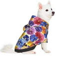 thumbnail image 3 of Bingfone The Garden Tricolor Pansy Flower Dog Clothes Hoodie, Pet Winter Coat,Puppy Sweatshirts For Small Dogs Boy Girl,Suitable For All Breeds-Large, 3 of 9