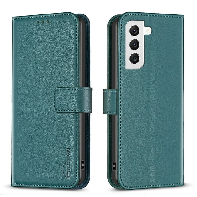 Compatible avec Samsung Galaxy S22 5G Étui Portefeuille avec Fentes pour Cartes Fermeture Magnétique Folio Rabattable