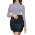 thumbnail image 6 of GILIGEGE Knit Sweater for Women Long Sleeve Classic Tunic Top Soft Mock Tops 2026 Fall Winter Jumper Top Slim Fitted Ribbed Knit Tops Womens Cozy Sweaters Turtleneck Knitted Warm Sweater Mock Neck XL, 6 of 7