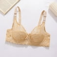 thumbnail image 3 of ATOYSOY 3 Pack Lace Bras for Women Push Up Sheer Underwear Unlined Bras Support Womens Bra for Everyday Underwear (Beige,38), 3 of 4