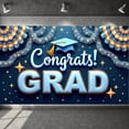 thumbnail image 3 of Pink Theme Graduation Banner Graduation Cap Grad Backdrop Colorful Balloons Congrats Lettering Graduation Background for Graduation Party College Graduation Photo Shoot, 3 of 9