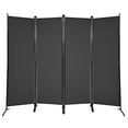 thumbnail image 1 of Costway 4-Panel 5.6ft Room Divider Folding Fabric Privacy Screen w/Steel Frame Black, 1 of 10