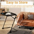 thumbnail image 4 of Mesa Plegable Rectangular Ajustable con Soporte para Tazas, Negro, 20.8"W x 14.7"D 19.21"H/23.82"H/25.79"H/27.8"H, Ahorro de Espacio, Alma, para Hogar u Oficina, 4 of 9