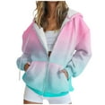 thumbnail image 2 of Viikei Womens Christmas Women's Casual Printed Zippered Long Sleeved Hooded Sweatshirt Jacket Top, 2 of 5