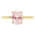 thumbnail image 7 of Solitaire Engagement Ring for Women - 2ct Simulated Pink Diamond in 14K Yellow Gold Promise Ring, 7 of 7