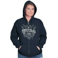 thumbnail image 4 of Pennsylvania Patriotic State Shape PA Unisex Fleece Graphic Zip Up Hoodie Brisco Brands 2X, 4 of 5
