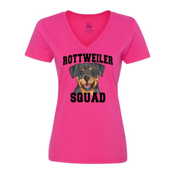 Inktastic Dog Rottweiler Squad Women's V-Neck T-Shirt